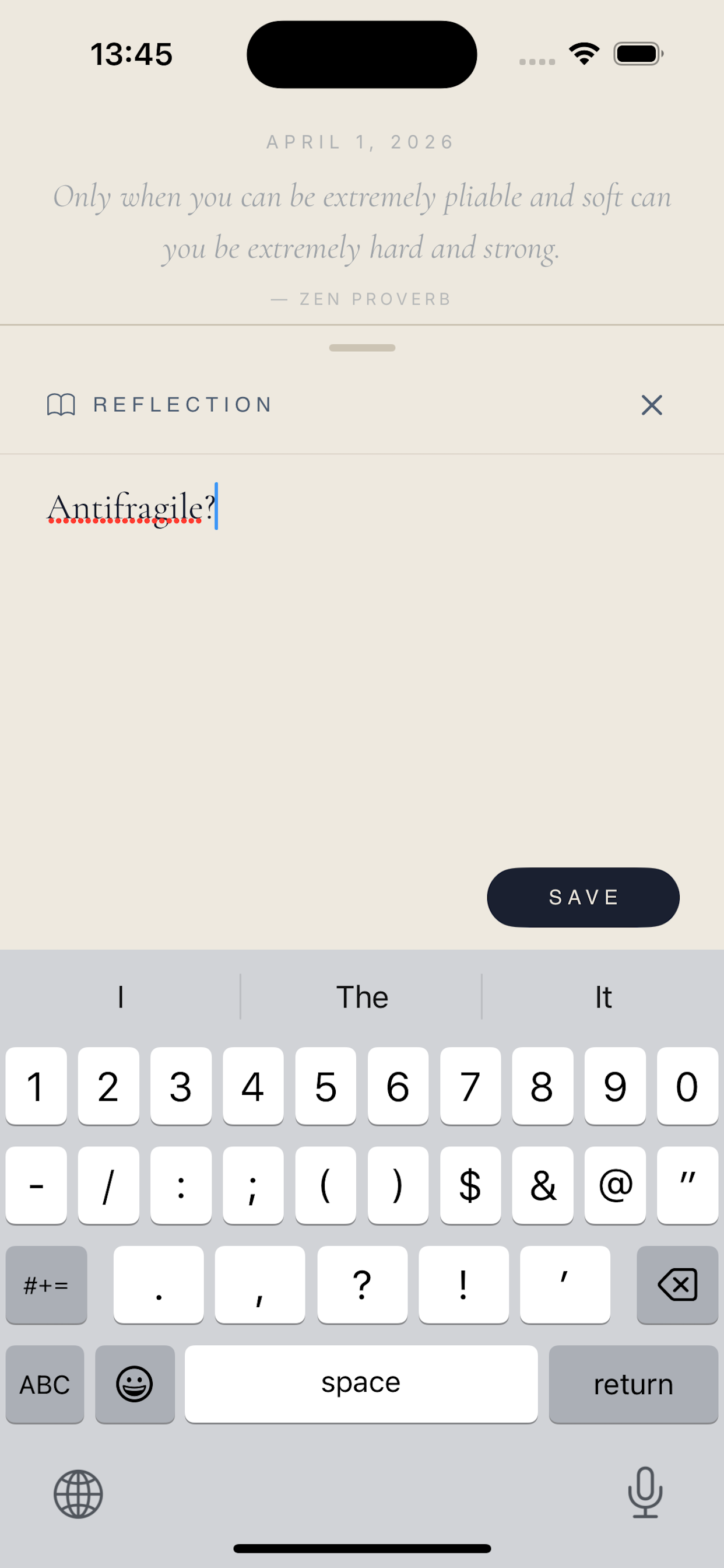 Hanka reflection editor for journaling your thoughts